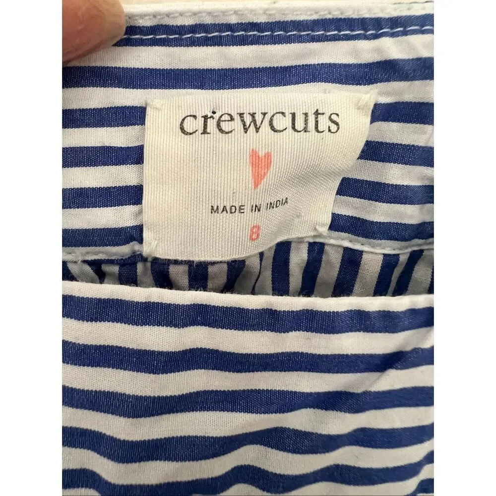 Crewcuts cotton striped dress sz 8